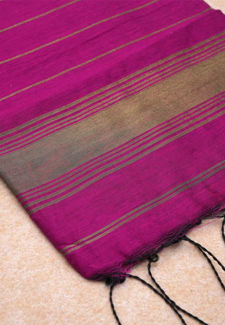 Magenta Majesty Pure Handloom Cotton Silk Saree