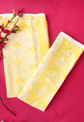 Unstitched Golden Aura Pure Cotton Jamdani Suit Material Set
