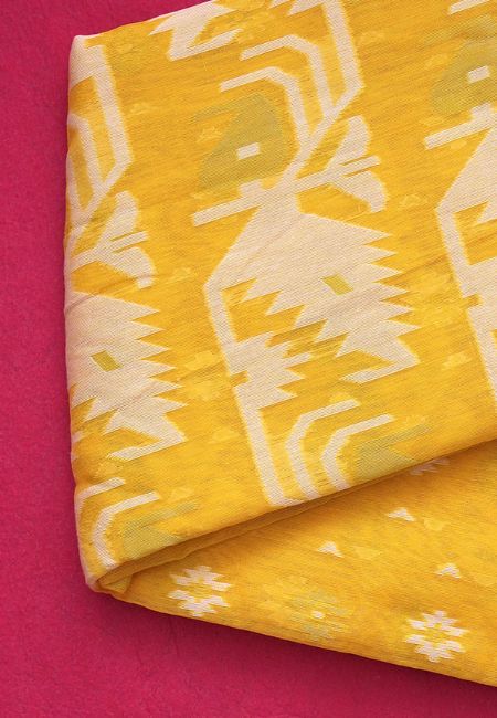 Golden Elegance EFAB NATION Pure Yellow Saree with Blouse Piece