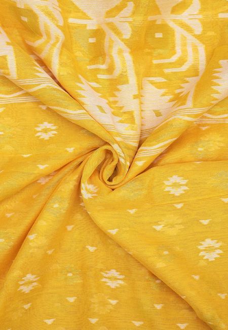 Golden Elegance EFAB NATION Pure Yellow Saree with Blouse Piece
