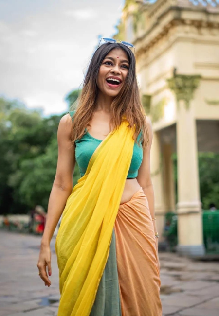 Khadi  Saree Yellow