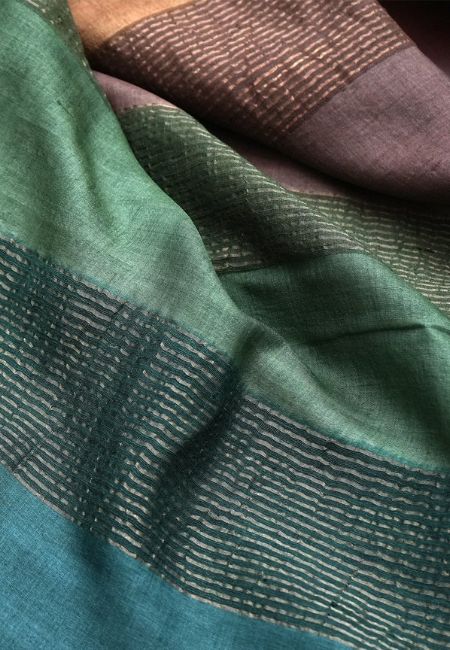 Pure Tussar Silk Saree in Pink