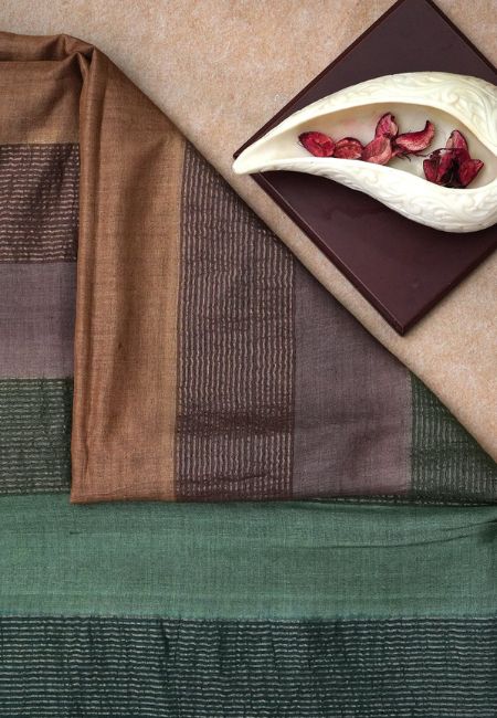 Pure Tussar Silk Saree in Pink
