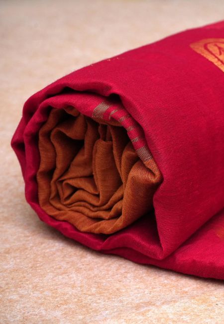 Red Grace Pure Handloom Cotton Silk Saree