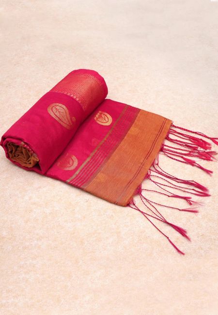 Red Grace Pure Handloom Cotton Silk Saree