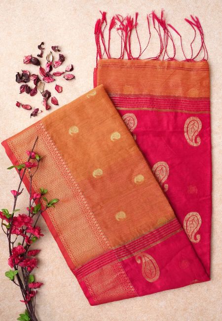 Red Grace Pure Handloom Cotton Silk Saree