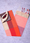 Rose Flame Pure Handloom Cotton Saree in Pink & Red