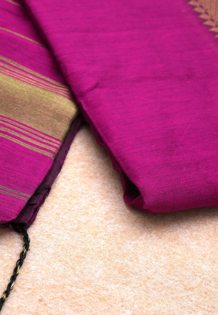 Magenta Majesty Pure Handloom Cotton Silk Saree