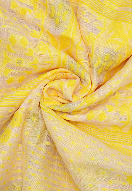 Unstitched Golden Aura Pure Cotton Jamdani Suit Material Set
