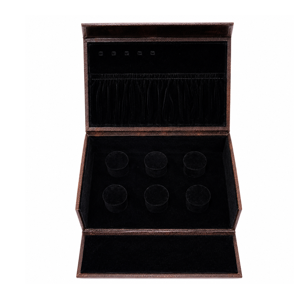 Luxury Brown Leather Jewellery Box with Combination Lock, Removable Velvet Trays & Multi-Compartment Organizer for Rings, Earrings, Necklaces, Bangles, Watches & Accessories (30.48 × 24.13 × 13.97 cm)