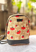 Red Floral Vine Print Stylish Everyday Backpack for Women