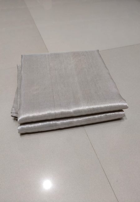 Silver Tissue Silk Chanderi Saree with Running Blouse