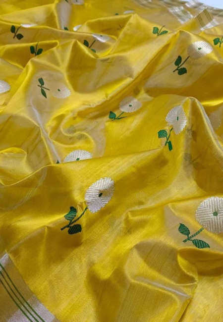 Chanderi Handwoven Pure Pattu Silk Saree