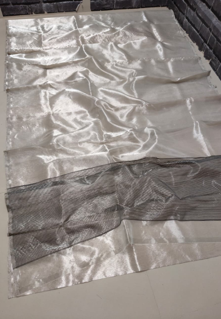 Silver Tissue Silk Chanderi Saree with Running Blouse