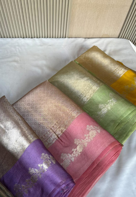 Banarasi Pure Tissue Silk Saree with Real Rashami Zari Weaving & Silk Mark Certification