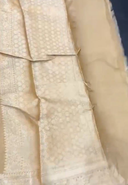 Radiant Golden Banarasi Cotton Tissue Silk Saree