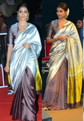 Pure Handloom PATTU SILK Multi Color Patli Pallu Saree