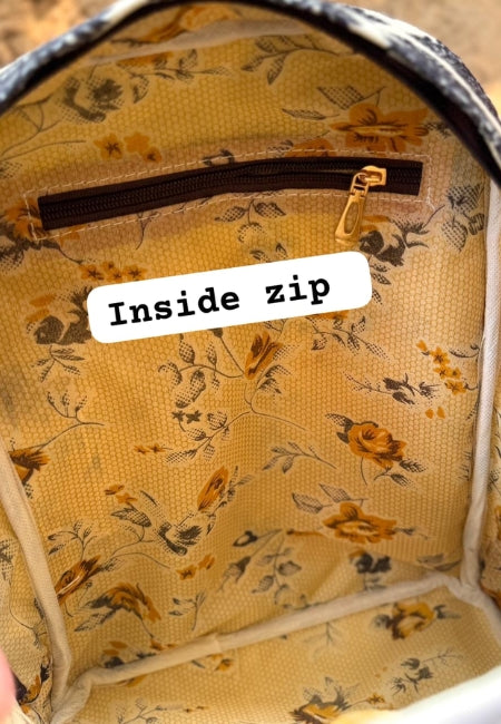 Royal Damask Print Stylish Everyday Backpack for Women