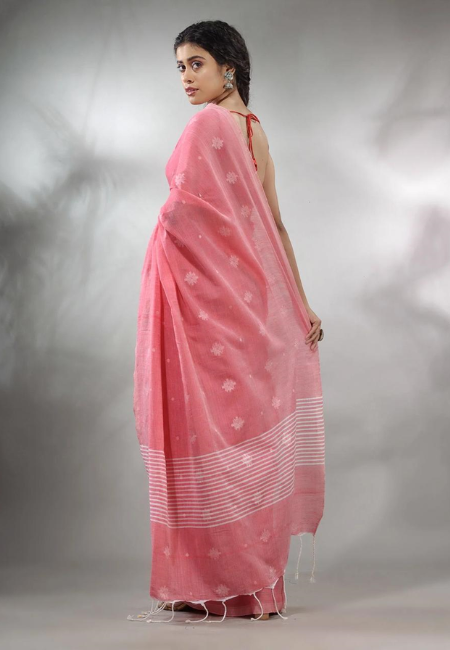 Dusty Rose Pink Pure Cotton Saree