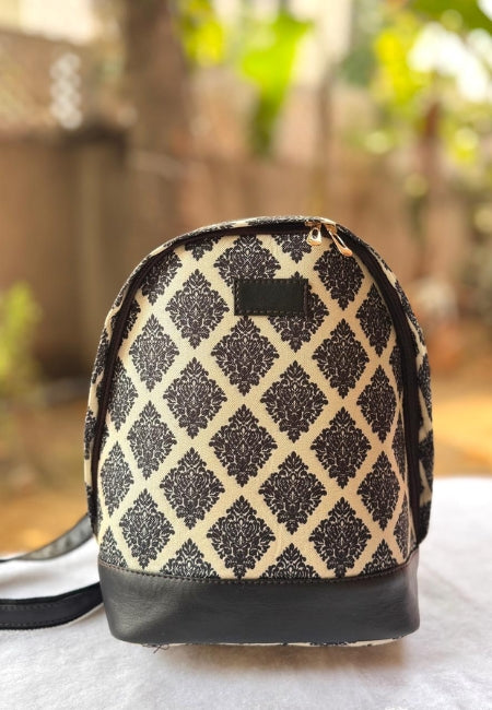 Royal Damask Print Stylish Everyday Backpack for Women