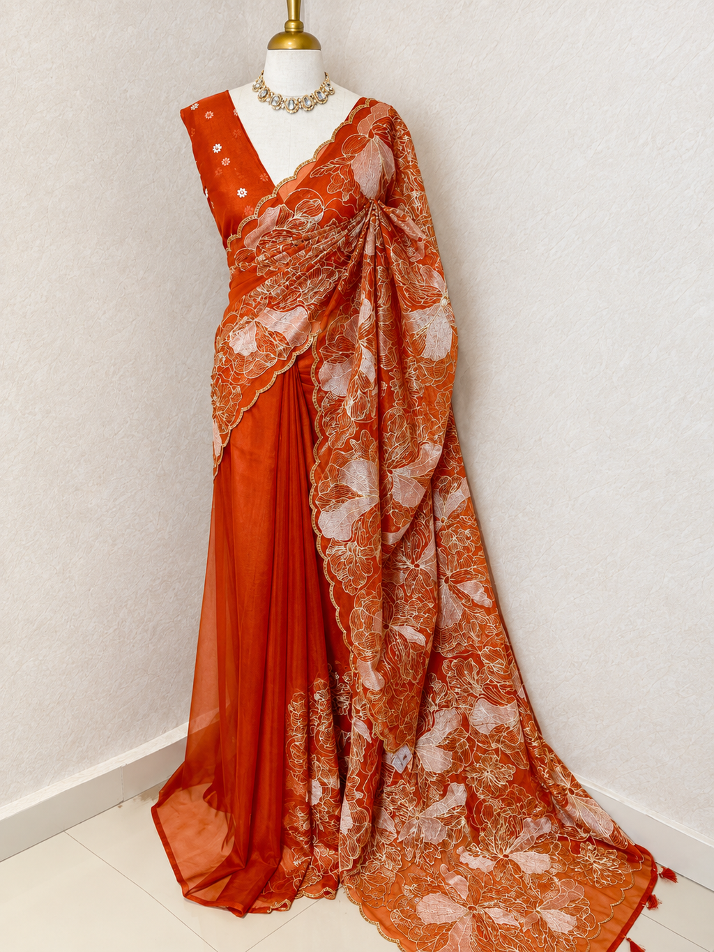 Organza Saree with Turkish Embroidery