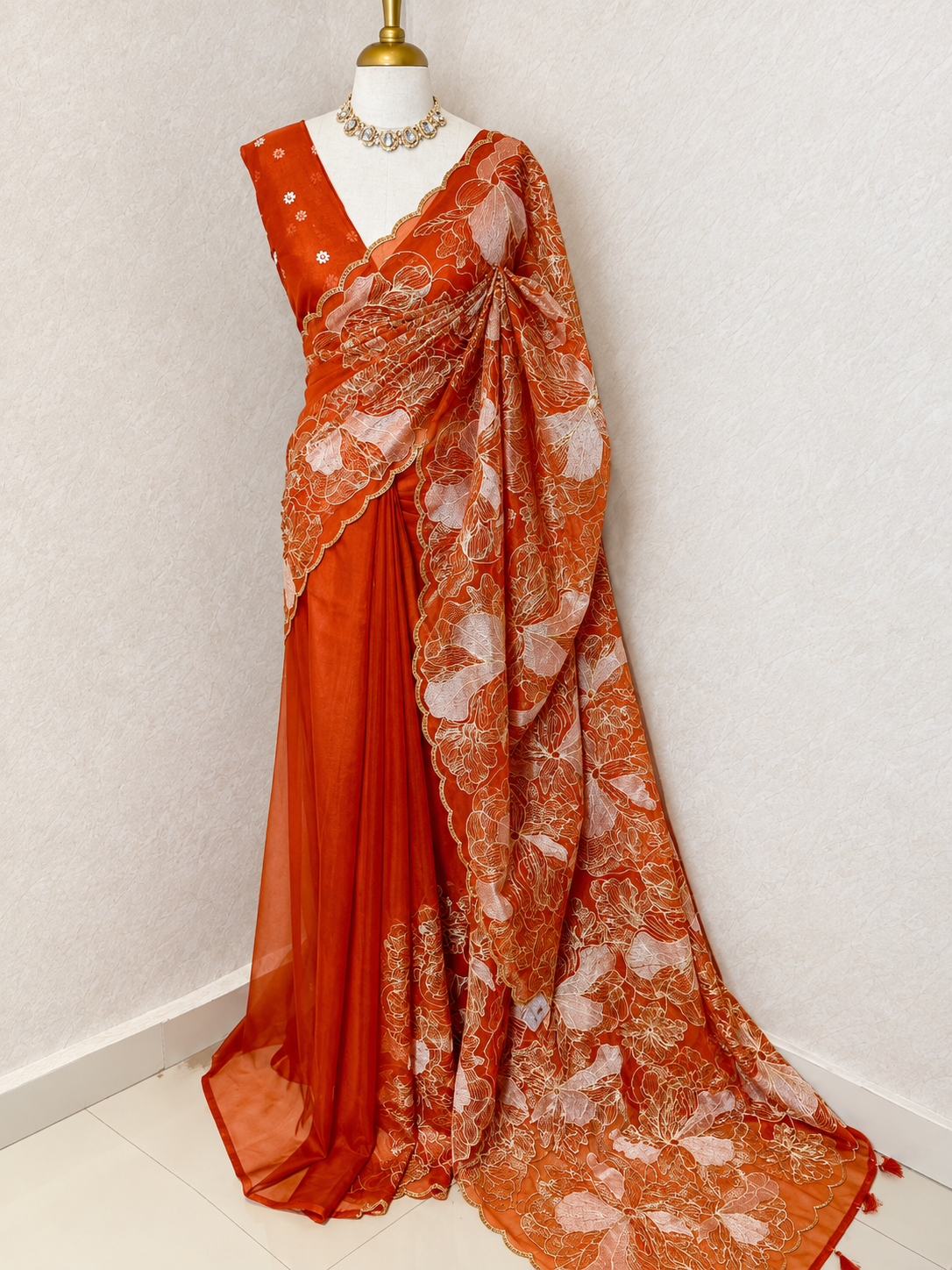 Organza Saree with Turkish Embroidery