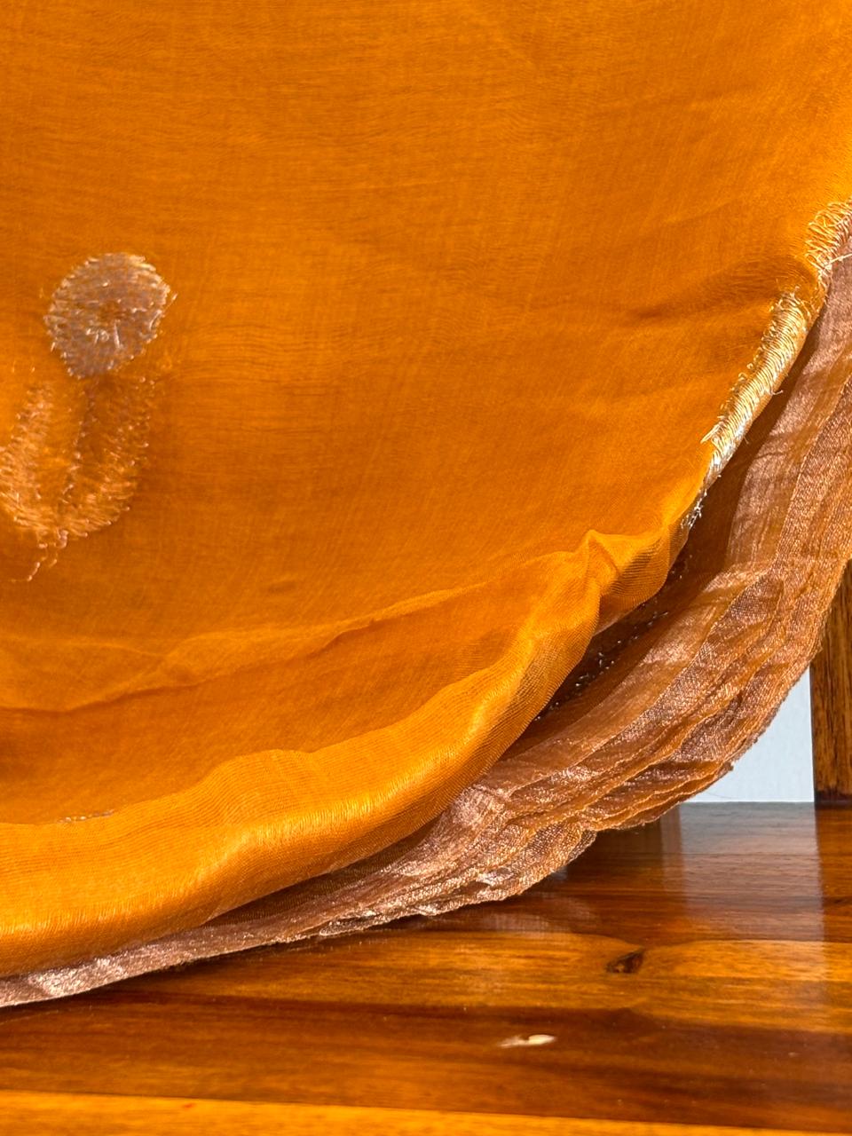 Pure Matka Zari Woven Silk Saree in Musturd Shade