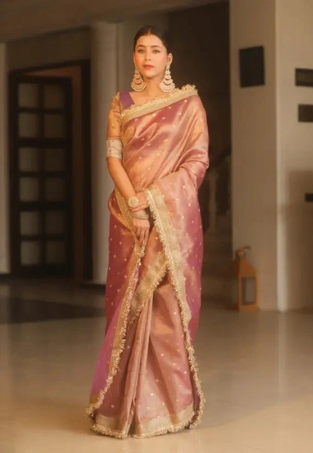 Banarasi Semi Tissue Silk Saree with Lace Border – Premium Festive Elegance