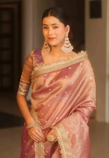 Banarasi Semi Tissue Silk Saree with Lace Border – Premium Festive Elegance