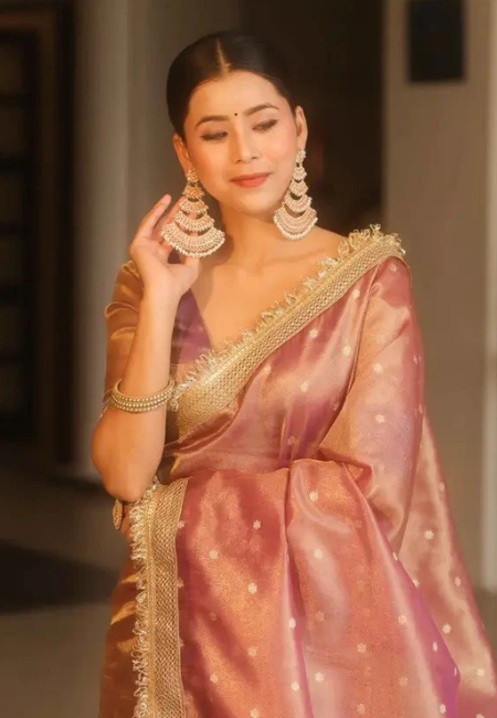 Banarasi Semi Tissue Silk Saree with Lace Border – Premium Festive Elegance
