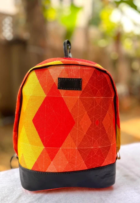 Geometric Hexagon Print Stylish Everyday Backpack for Women