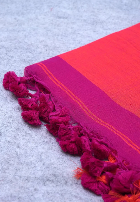 Royal Bloom Pure Handloom Cotton Saree in Purple