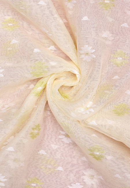 Unstitched Pure Cotton Jamdani Suit Material Set