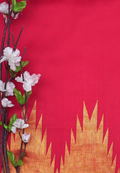 Crimson Elegance Pure Kanjeevaram Silk Saree with Gold Zari