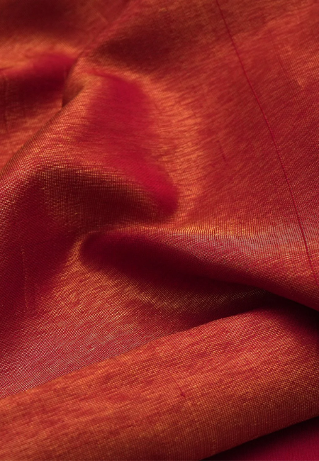 Crimson Elegance Pure Kanjeevaram Silk Saree with Gold Zari