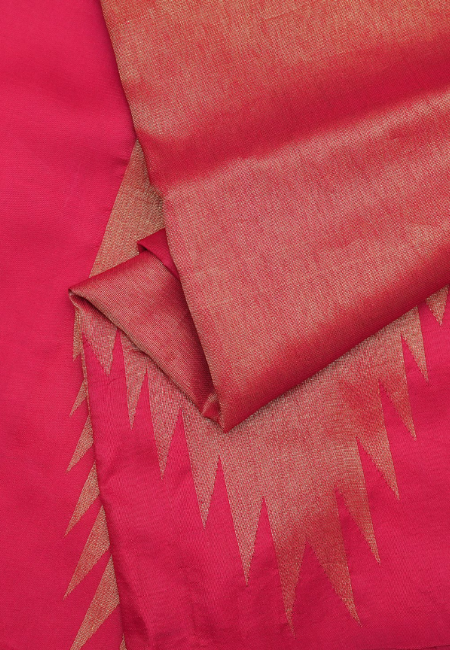 Crimson Elegance Pure Kanjeevaram Silk Saree with Gold Zari