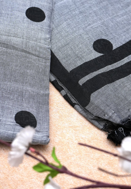 Smoke Serenity Pure Handloom Cotton Saree in Grey