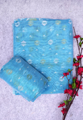 Unstitched Blue Harmony ? 2PC Cotton Jamdani Suit Material Set