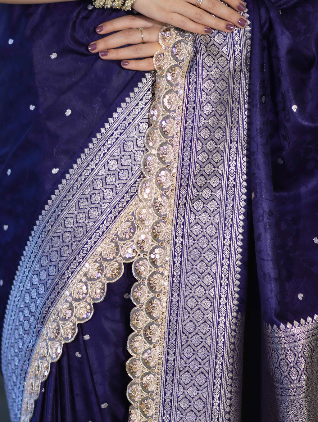 Royal Blue Handloom Mashru Silk Saree with Rich Woven Zari Border