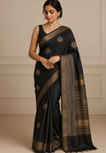 Pure Handloom tussar silk printed digital hand block print