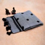 Smoke Serenity Pure Handloom Cotton Saree in Grey