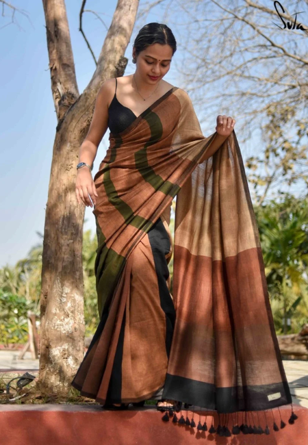 Women Brown Saree