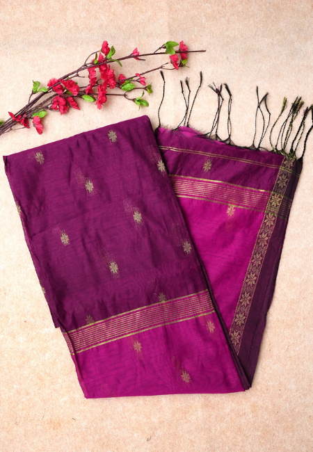 Women Magenta Silk Saree