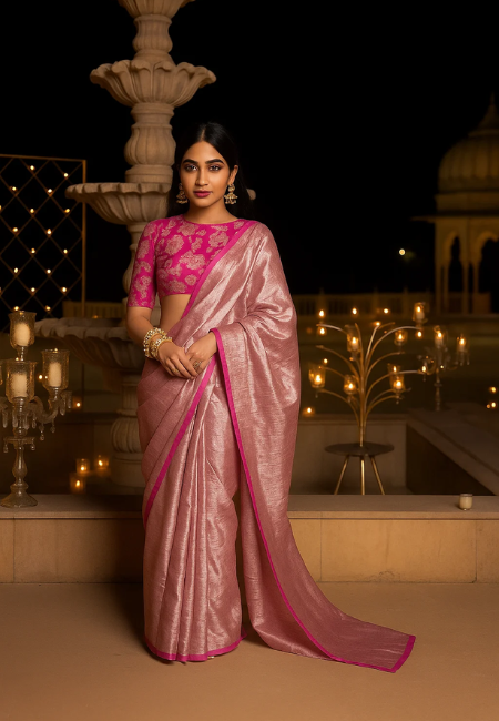 Pure Handloom Masrai Silk in Deep Magenta