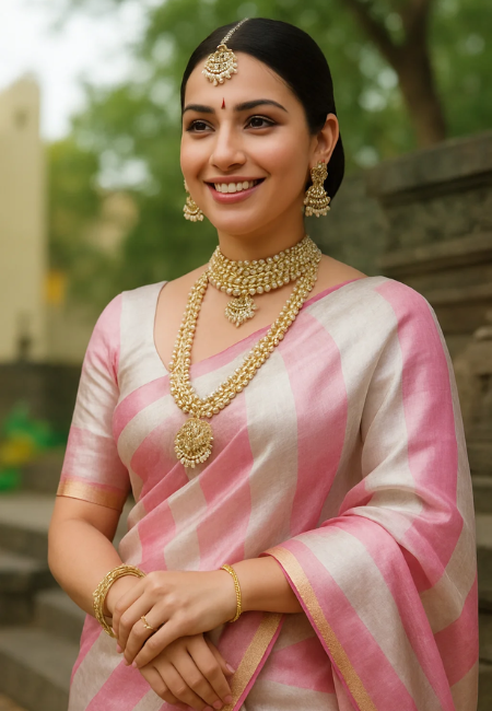 Exclusive Designer Pure Handwoven Fancy Chanderi Tissue Silk Saree