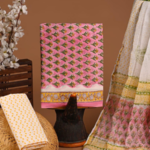 Unstitched Cotton Suits With Kota Doria Dupatta  Blush Pink