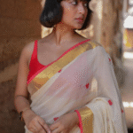 Heartloom Story Mul Cotton Embroidered Saree