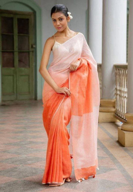 Amber Breeze Pure Linen Saree