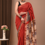 Maheshwari Cotton Silk Saree with Floral Pallu