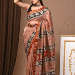 Maheshwari Silk Saree in Red Checks with Floral Zari Border